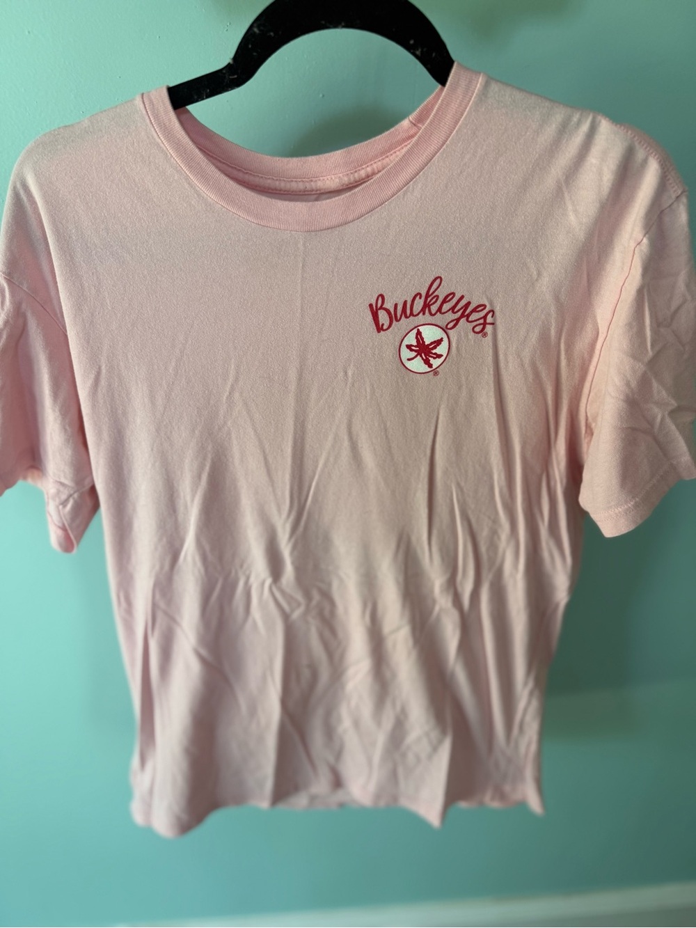 Ohio State Golden Retriever Basketball Pink Short Sleeve Women’s  T-Shirt Size M